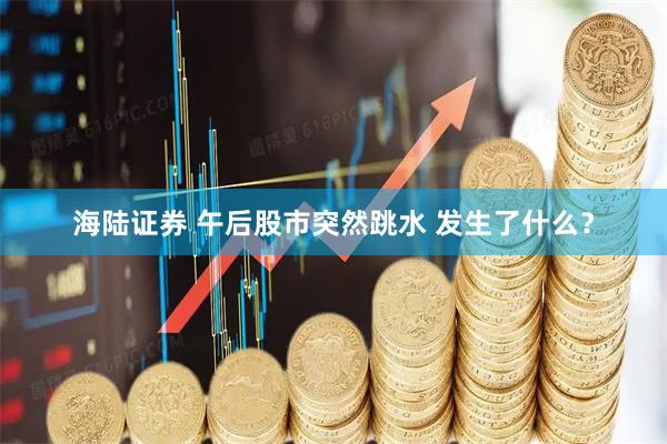 海陆证券 午后股市突然跳水 发生了什么？