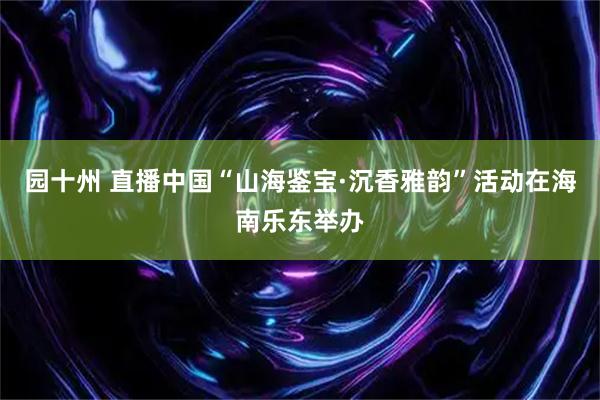 园十州 直播中国“山海鉴宝·沉香雅韵”活动在海南乐东举办